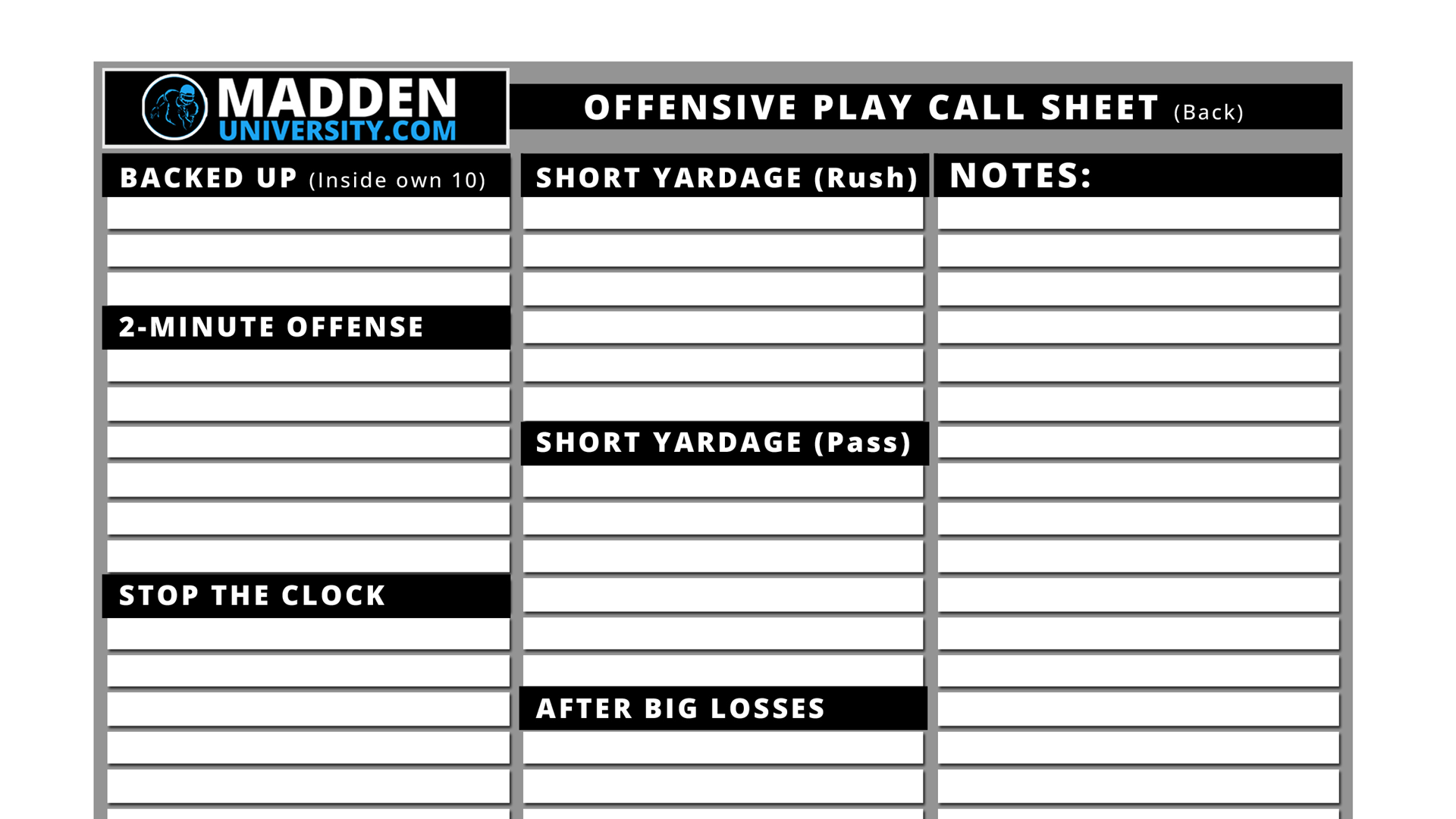 Get a Play Call Sheet